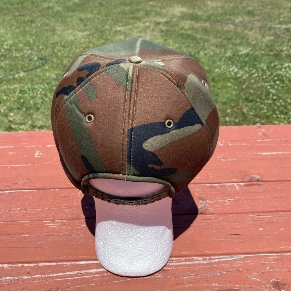 Vintage Grube’s Paving Camouflage Snap Back Trucker Hat Rope Lapel 90s Green